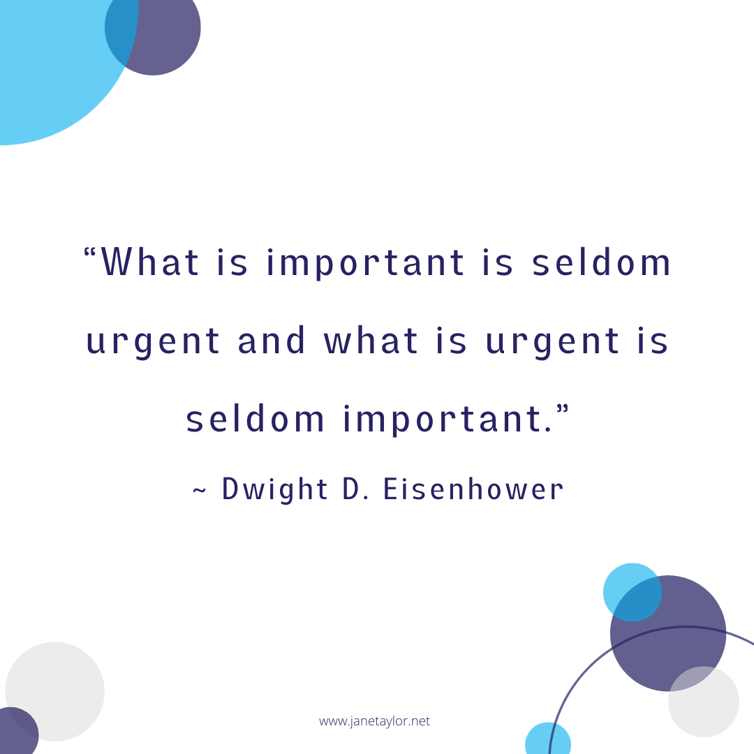 JT - What is important is seldom urgent and what is urgent is seldom important