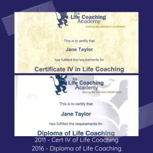JT - 2016 - Graduated with Diploma of Life Coaching